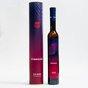 Vin Barcelona Ice Wine Lion-gri, sticlă Riesling 0.375l cu ambalaj albastru și roșu.