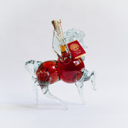 Divin VSOP Pegas Lion-gri 500ml, suport sticlă clar, decorativ, detalii roșii.